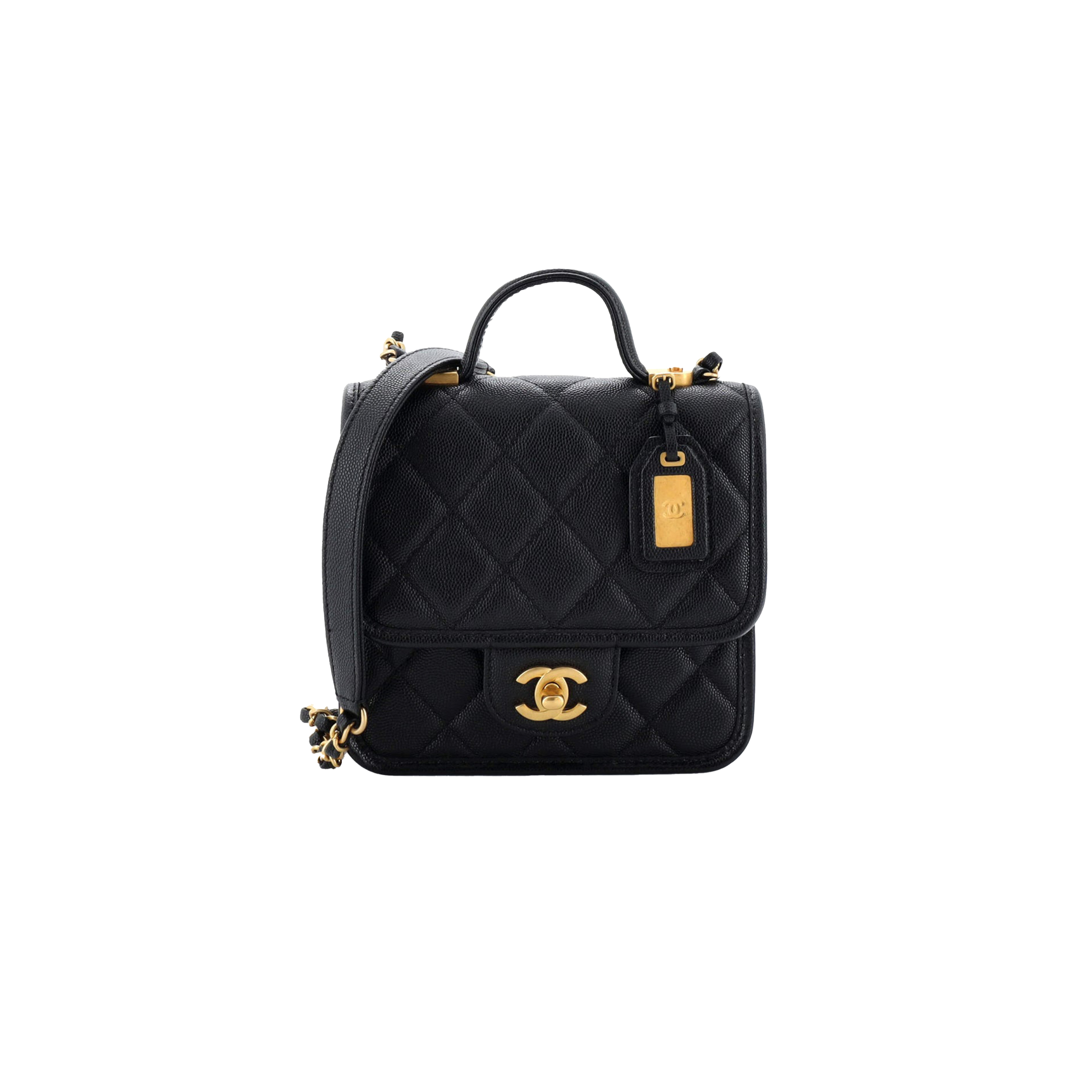 Ch*el master school memory top handle flap bag quilted caviar mini as3652 (20.5*17*6cm)